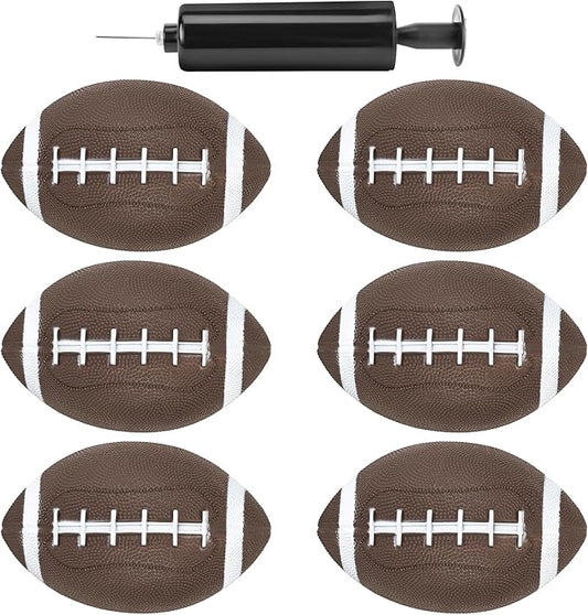 Shindel 6PCS Mini Inflatable Football, 6.3 inch Waterproof Footballs Toys for Kids Perfect Outdoor and Indoor Games, Football Party Favors