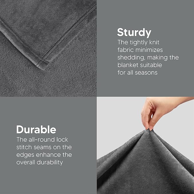 Utopia Bedding Fleece Bed Blanket California King Size Grey (102x96 Inch) | Microfiber Plush Warm Lightweight Breathable Cozy Blanket Anti-Static, All Season Use, Gift for Women and Men