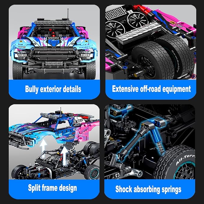Baja 1000 Trophy Truck Building Blocks Kit,1:12 Scale MOC Race Car Building Toys,Collectible Car Model,for 14+ Year Boys,Adult(1341 Pieces)