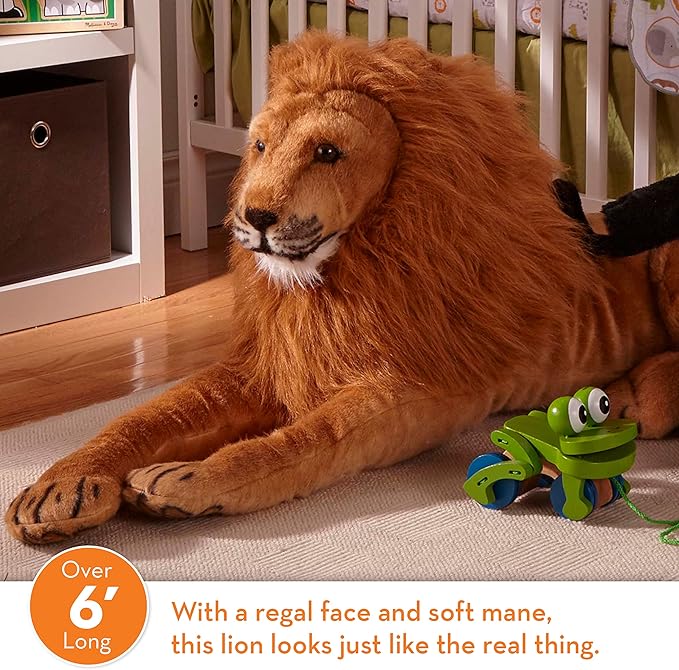 Melissa & Doug Giant Lion - Lifelike Stuffed Animal (Over 6 feet Long)