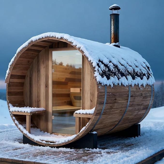 Customize 2-8 Outdoor Barrel Sauna Room,HARVIA 6KW Electric Stove or Wood Burning Stove Japanese Cedar Sauna Kit
