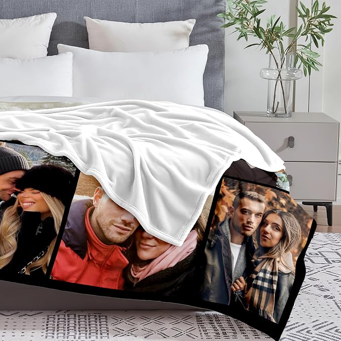Yofair Ships Next Day, Custom Blanket with Picture Wedding Anniversary Valentines Day Gifts for Him Her Personalized Photo Blankets I Love You Couple Gift for Women Boyfriend Girlfriend Wife Husband