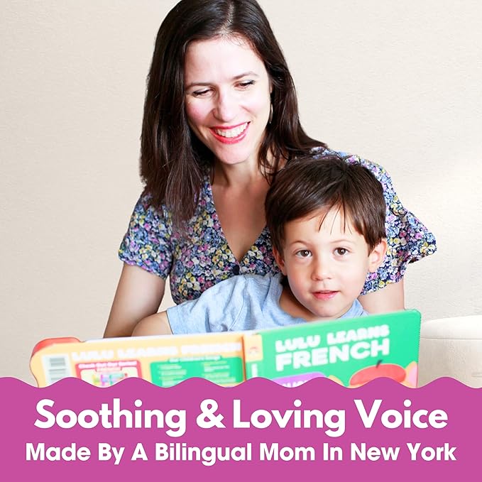 French Books for Kids Vol. 2: Musical French Baby Book Learning Toys w/ English, Lulu Learns French, Bilingual Language Interactive Toy for Toddlers, Babies, Boys, Girls & Children