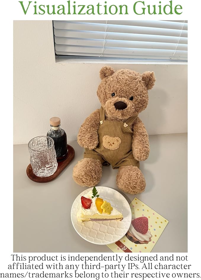 14-16''/36cm Plush Toy Bib-Style Pajama Set + Bear Romper for Chubby Teddy Bears & Bartholomew Bears(NO Doll)