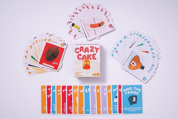 Crazy Cake Card Game for Kids and Adults - Family Fun for Game Nights - Collect Ingredients to Build Your Cake and Sabotage Rival Bakers - 2-6 Players - 20 Minutes to Play - Ages 8+