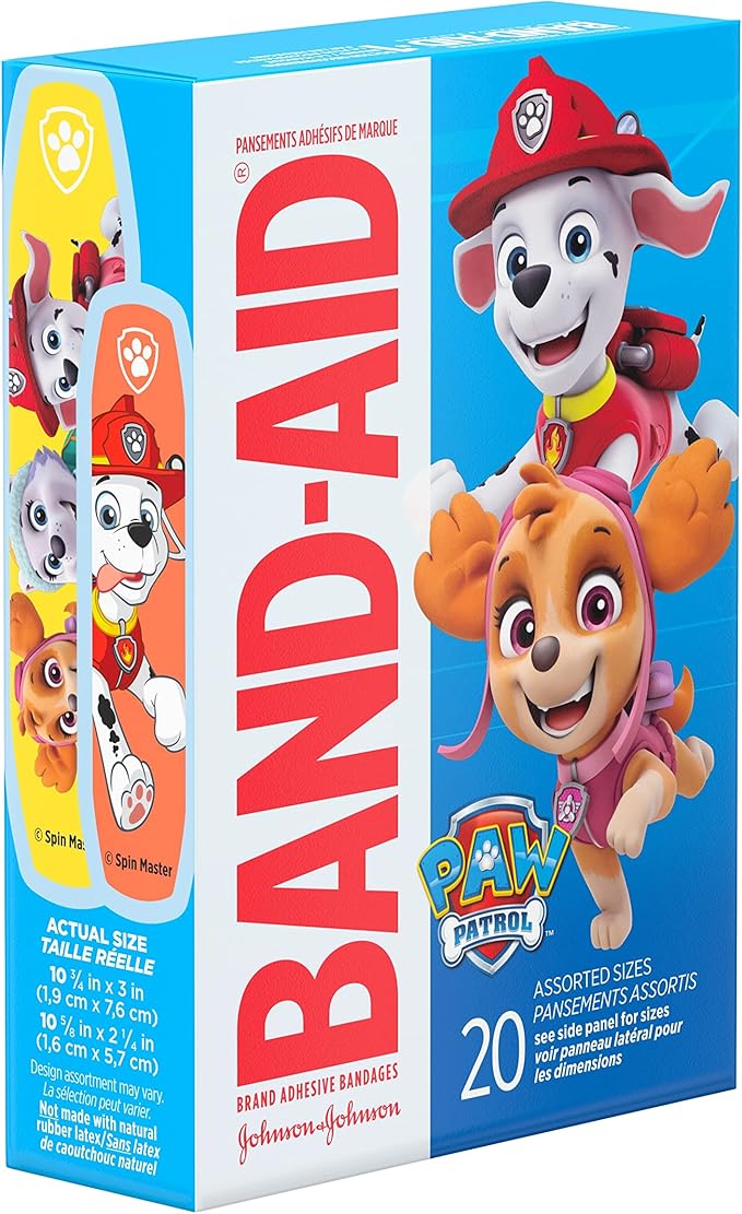 Band-Aid Adhesive Bandages, 20 ct (Pack of 2) | Nickelodeon PAW Patrol | First Aid | Assorted