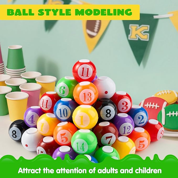 JOYIN 36 Pack 8-Ball Pool Fidget Spinners for Kids, Pool Ball Party Favors, Fidget Toys Bulk, Stress Balls, Goodie Bag Stuffers for Birthday Party, Treasure Box for Classroom