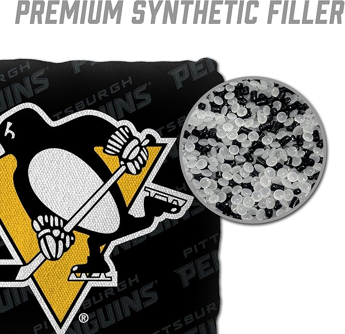 YouTheFan Officially-Licensed NHL Set of 4 Cornhole Bags - All Weather Regulation 6” x 6” Size - 16oz Weight - Designed in USA