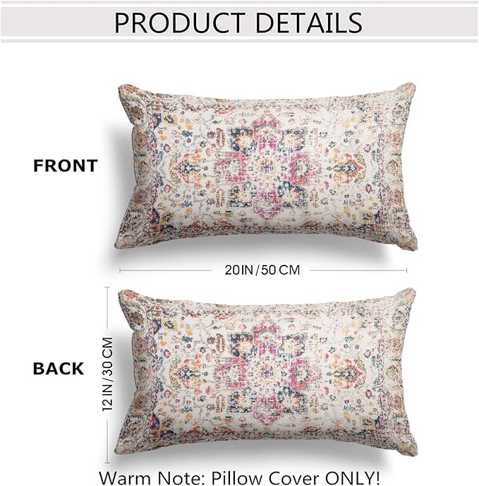 Snycler Boho Throw Pillow Covers 12x20 inch Set of 2 Burnt Yellow Terracotta Rust Colored Throw Pillows Double Sided Boho Home Soft Decor for Bedroom Living Room Couch & Sofa (No Inserts)