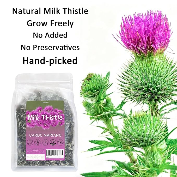 Milk Thistle Loose Leaf Tea 4oz (112g), Cardo Mariano Natural Wildcrafted Cardo Marin Herbal Tea for Liver Detox, Raw, Caffeine-Free