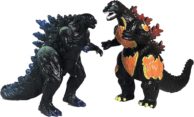 TwCare Set of 10 Godzilla Toys, Movable Joint Action Figures, King of The Monsters vs Kong Mini Dinosaur Mothra Imago Burning Heisei Mecha Ghidorah Playsets Kids Birthday Cake Toppers Pack