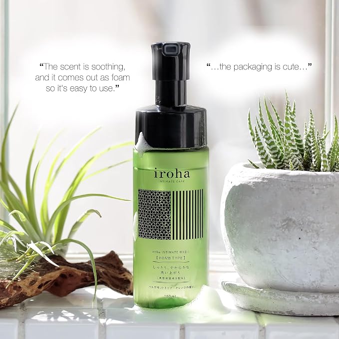 iroha INTIMATE CARE Foaming Type Feminine Wash - Bergamot & Bitter Orange Scent, Ultra-Gentle Daily pH Balanced Intimate Skin Care Cleanser with Hyaluronic Acid & Collagen, 150ml