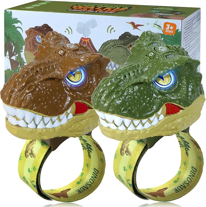 Vvinca Walkie Talkies for Kids 2 Pack Dinosaur - Toys for Boys Age 3-5 5-7 8-12 T-Rex Adjustable Strap Long Range Clear Sound Dino Walkie Talkie Outdoor Camping Christmas Birthday Gifts Toddlers