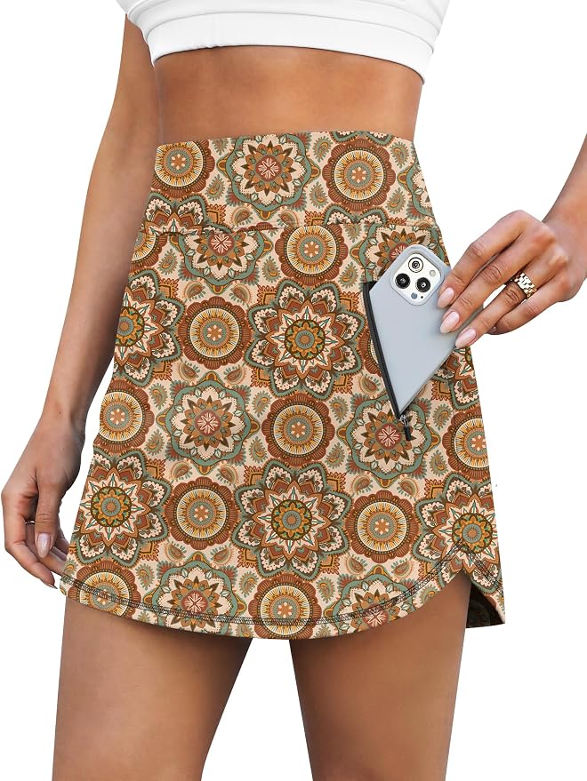 LouKeith Golf Skirts for Women Tennis Skirt with Zipper Pockets High Waisted Running Casual Athletic Skorts Built-in Shorts