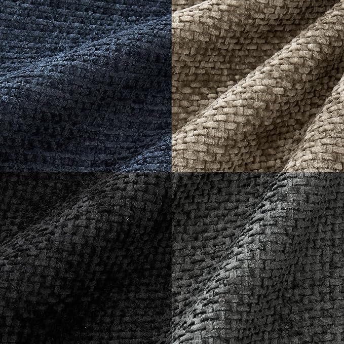 MIULEE Soft Decorative Chenille Pillow Covers Navy Grey 18x18 Pack of 4 | Modern Home Decor, Gray to Navy Set, Couch Throw Pillows, Farmhouse Boho Cushion Covers for Sofa Bed Living Room