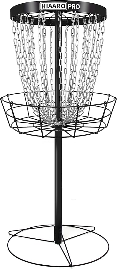 PDGA Approved HIAARO PRO Disc Golf Basket, Portable Disc Golf Target with Heavy Duty 24 Chains, Professional Disc Golf Basket