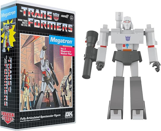 Super7 Transformers Deluxe Megatron (VHS) - 7" Transformers Action Figure with Accessory Classic Cartoon Collectibles and Retro Toys
