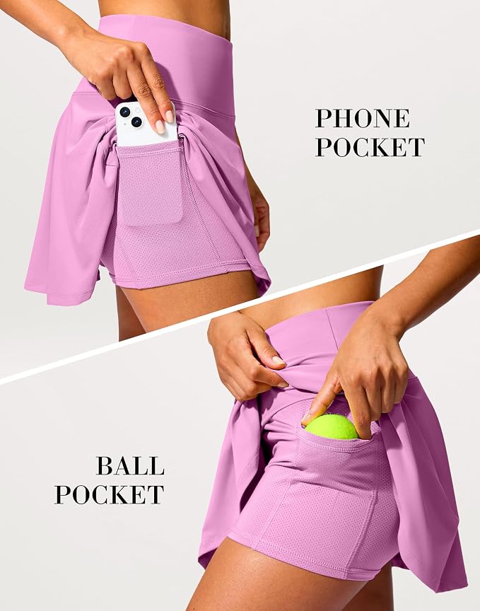 14" Tennis Skirt Golf Skorts with Pockets Tummy Control Shorts Pleated Skirts for Women Athletic Dressy Casual