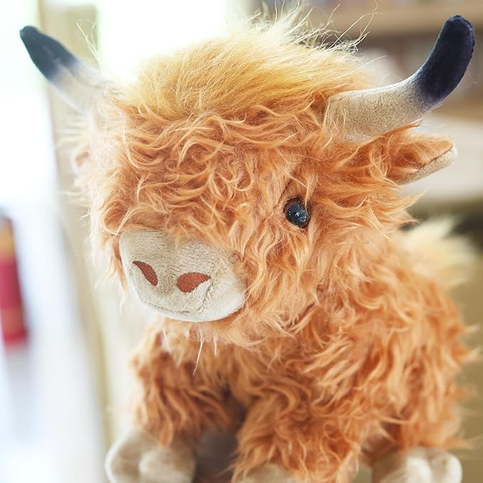 Highland Cows Plush Pillow Adorable Cow Stuffed Animal Plushies Toys Soft Fluffy Cow Plush Pillow for Birthdays Day (Highland Cows)