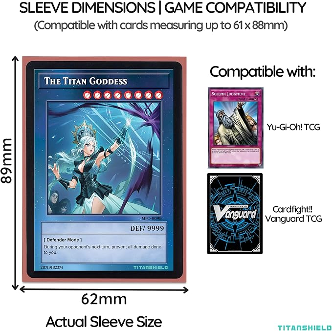 TitanShield (150 Sleeve) Colored Small Japanese Sized Trading Card Sleeves Deck Protector for Yu-Gi-Oh, Cardfight!! Vanguard & More (Copper)