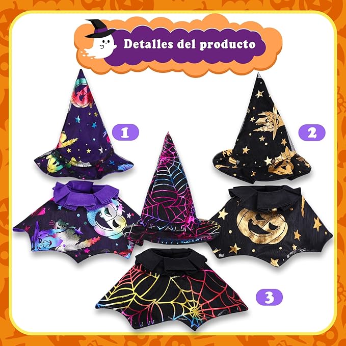3 Pack Doll Halloween Clothes for 17 cm Plush，Cute Doll Clothes Set，Stylish Adorable Dolls Clothes Accessories for Dress up Unique Style (No Dolls, No Glasses)
