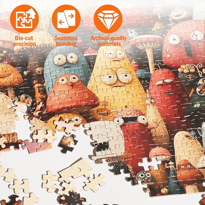 Jigsaw Puzzles for Adults 1000 Pieces, Funny and Colorful Puzzles, Challenging Puzzle Game for Family Friends Home Decor, 20x27 Inches, Dense Monsters-1