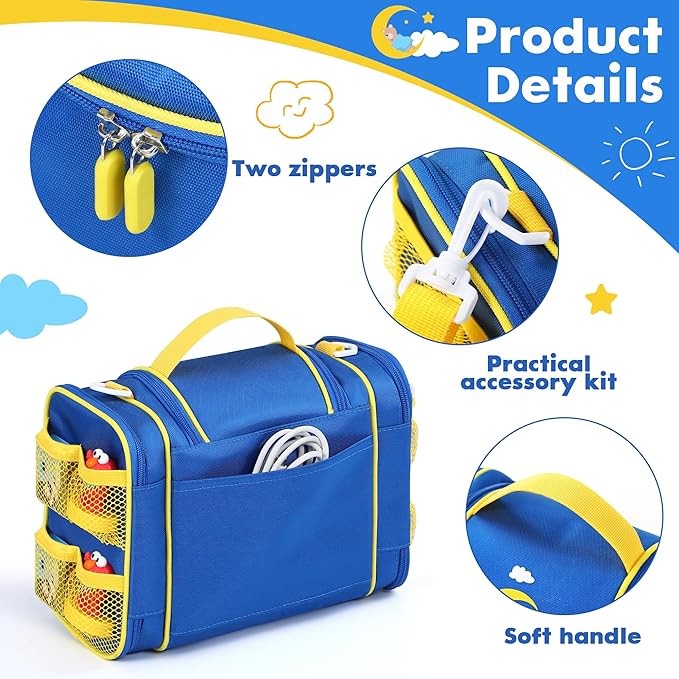 Carrying Case Compatible with Little Tikes Story Dream Machine Books Starter Set and Character, Portable Storage Carrier Bag for Travel and Home Storage (Blue)