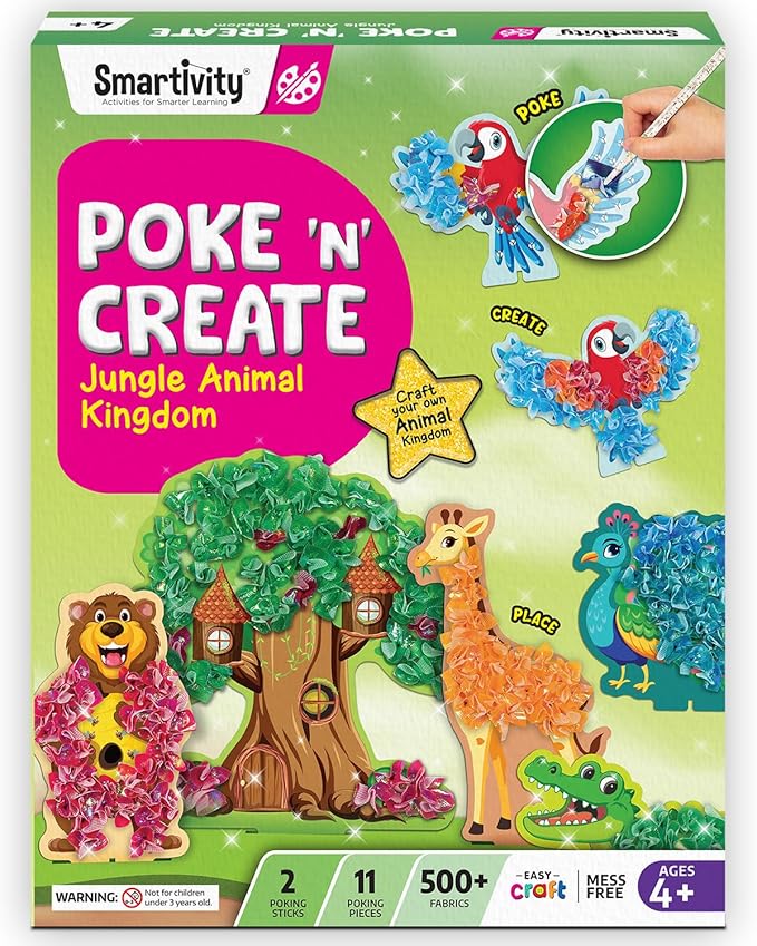 Smartivity Poke ‘n’ Create DIY Kit for Kids 4 to 10 Years, Creative Birthday Gift for Girls & Boys Age 4-5-6-7-8-9-10, DIY Art & Craft Activity Kit