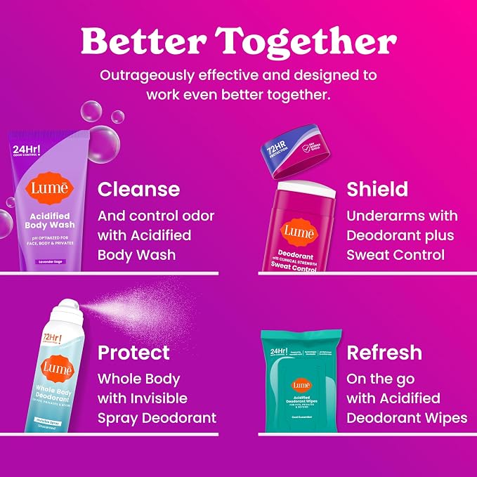 Lume Deodorant Plus Sweat Control - Invisible Spray - Extra Strength Antiperspirant For Underarms - 72 Hour Odor And Sweat Control - Baking Soda Free - 2 Pack (Clean Tangerine)
