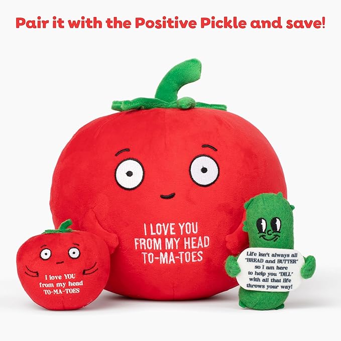 Tender Tomato Plushie - Super Soft Stuffed Animal | Adorable Love Gift for Boyfriend, Girlfriend, Husband, Wife, Mom, Dad, Kids, or Best Friend | Easter Basket Stuffer