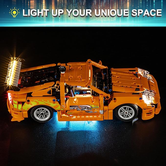 LED Light Kit for Lego 42204 Fast and Furious Supra-MK4 Set, Compatible with Lego 42204 Building Blocks Model(Not Include Blocks Set)