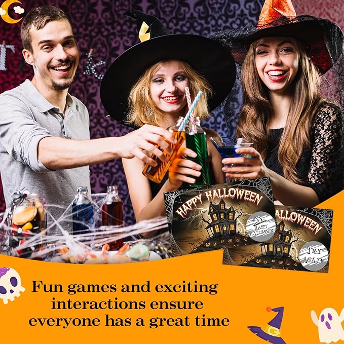 Halloween Scratch Off Card - 50 Horror Night Party Scratch Prize Cards - Magic School Festive Raffle Tickets for Adults Families Events Business Groups Game Supplies - C05