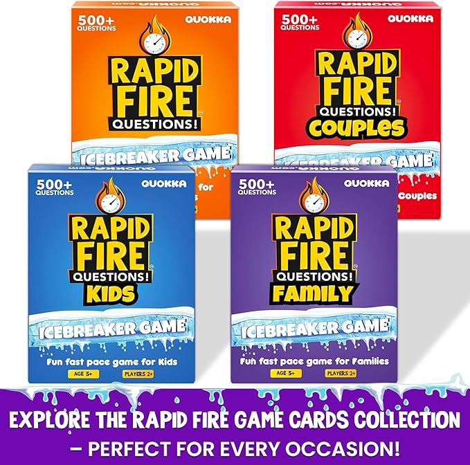 QUOKKA Family Conversation Cards Game - Break The Ice Game for Kids and Families - Icebreaker Cards with 500+ Questions - Family Games for Kids 8-12 - Perfect for Family Night I Premium Version