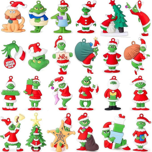 24PCS Tralalero Tralala Toys, Tung Tung Sahur & More – Mini Collectible Brainrot Toys for Desk Decor, BRR BRR Patapim,Meme Shark Collectible Animals Figurine Doll (Christmas Style)