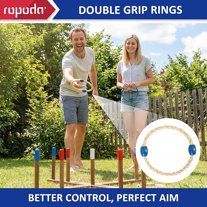 ropoda Ring Toss Game Extra Large 28" Yard Game for Kids and Adults with Stable Magnet Connection, Include 26 Easy-Throw Rings, Carry Bag, Scoreboard, Easy Set Up Outdoor Games for Adults and Family