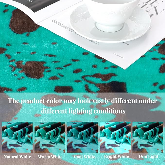 Small Fleece Blanket Teal Throw Blanket Soft Warm Turquoise Blue Blanket Cute Stuff Decor Gifts for Teen Girls Kids Women