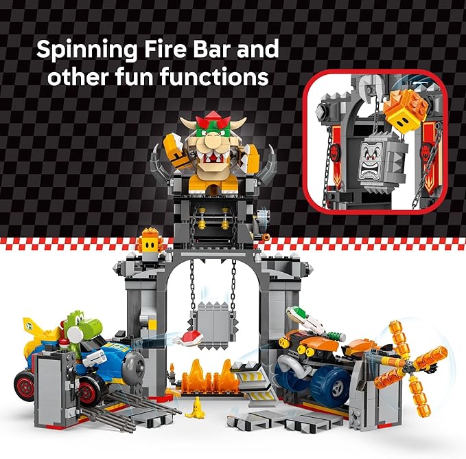 LEGO Super Mario: Mario Kart – Bowser’s Castle Building Toy for Kids - Pretend Play Set for Boys & Girls, Ages 9+ - Nintendo Gift Idea for Young Gamers - W/Yoshi & Bowser Toy Figures - 72039
