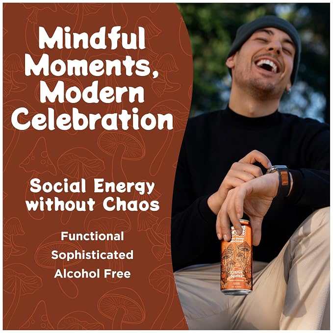 Melting Forest Functional Mocktail - 4 Variety Flavors - Alcohol-Free, Euphoric Adaptogen Drink with Reishi, Antrodia, Lion’s Mane, L-Theanine & Ashwagandha - 10 Calories, Vegan, Gluten-Free (16 Pack)