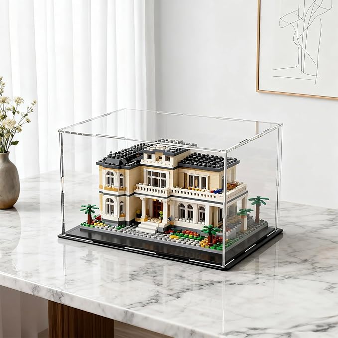 Large Display Case for Display, Clear Acrylic Box for Showcase Collectibles Action Figures Home Storage & Organizing Toys, 16" L x 8" W x 8" H