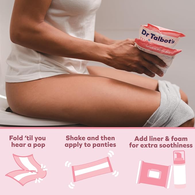 Dr. Talbot's Mom Postpartum Ice Pads for Pain Relief - 8-Pack - 2-in-1 Absorbent Postpartum Pads for Women After Birth