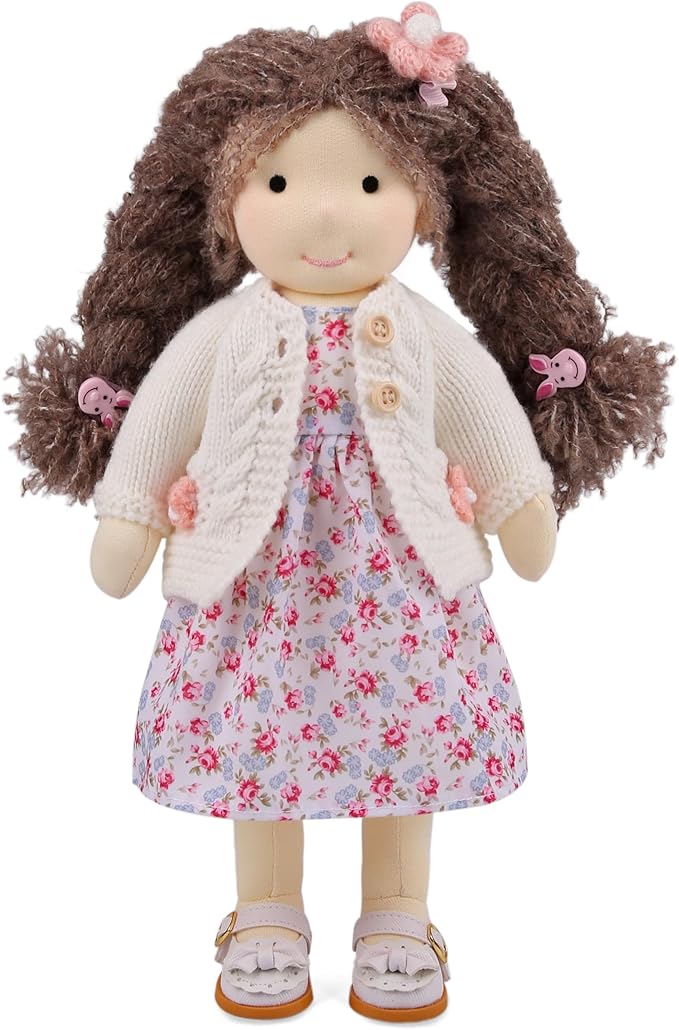 Handmade Wedding Present Princess Doll Waldorf Doll Rag Doll Birthday Present for Girl with Exquisite Box - Hazel 12"