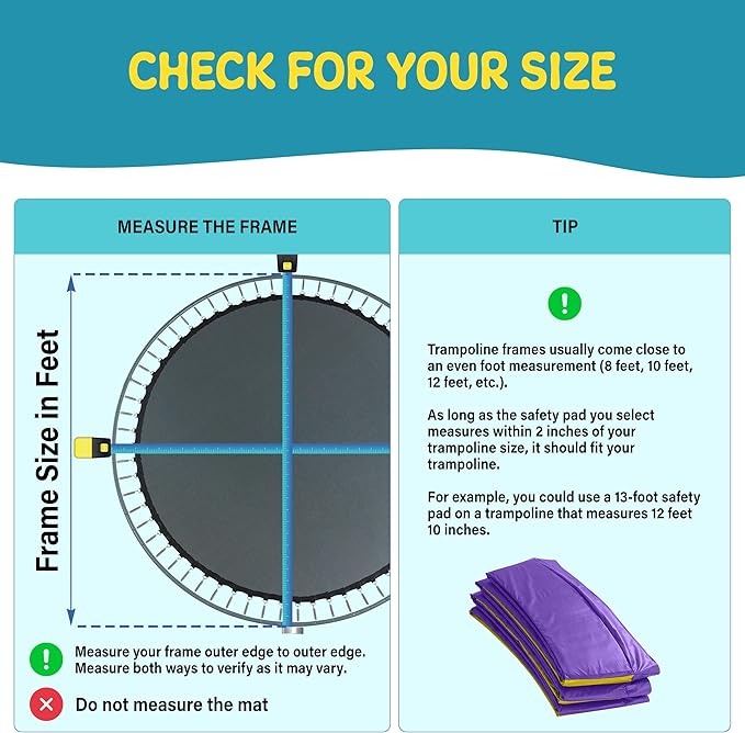 Machrus Upper Bounce Round Trampoline Replacement Safety Pad Spring Cover, Protective Accessories