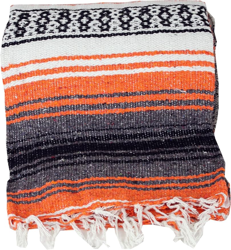 Canyon Creek Authentic Mexican Yoga Falsa Blanket (Orange)