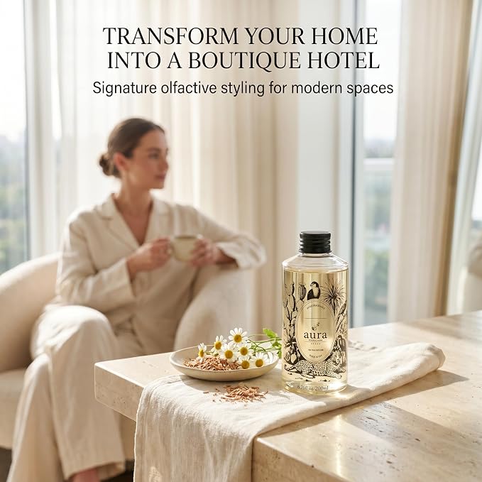 Aura Bella | Sandalwood & Ylang Ylang Fragrance Oil for Diffusers | Inspired by L. Labo Santal | Woody Luxury Scent | Aromatherapy | Home, Office & Spa | 6.7 fl oz (200ml) | Made in USA
