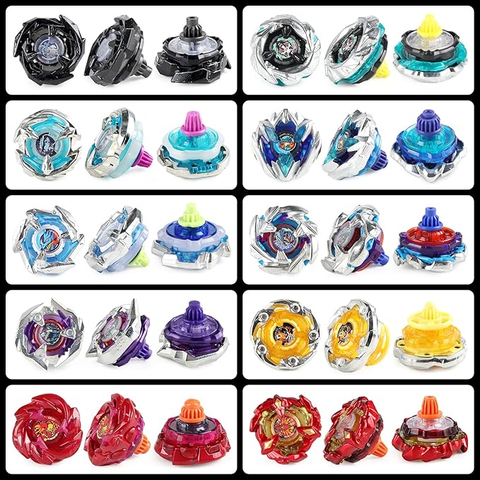 Battling Top Burst Launcher Game Set, 10 Spinning Tops Burst Gyros 3 Launchers with Storage Box Great Birthday Present for Boys Age 6 8 10+
