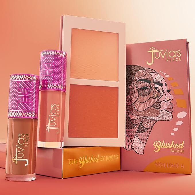 Juvia's Place Duo Blush Volume 3 - Matte Powder Blush for Cheeks Makeup | Highly Pigmented, Two Tone Make Up Powder Blush with Buildable Color for Natural or Bold Looks