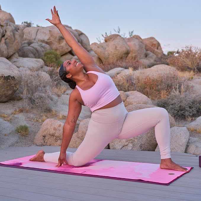Manduka Yogitoes Hot Yoga Mat Towel - 71" | Moisture Activated Grip | Patented Silicone Nubs | Highly Absorbent, Durable & Easy Care | Made from Recycled Materials | 71 x 24 Inches | Linen