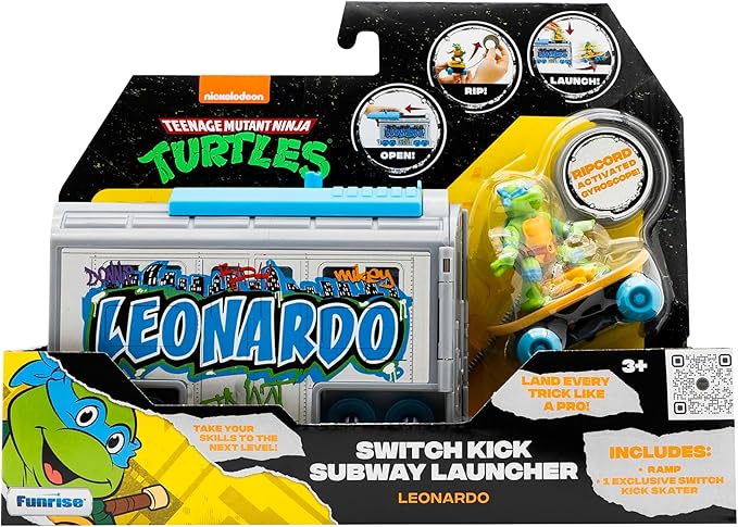 Teenage Mutant Ninja Turtles 5" Switch Kick Subway Launcher Leonardo Ages 3+ - Launch & Shred with Signature Katanas!