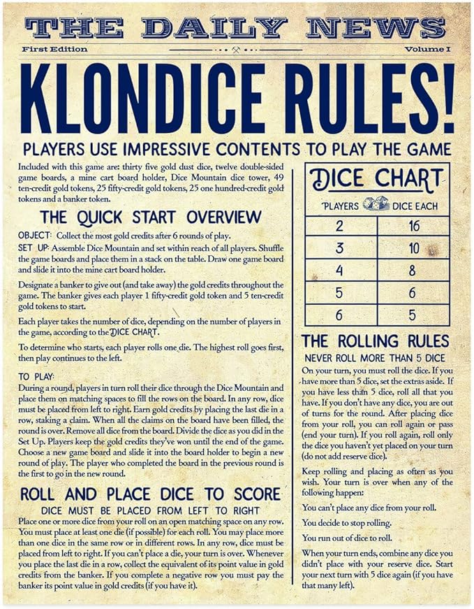 MindWare Klondice Game | Fun Dice Games for Family Game Night | Ages 8 and up 2-6 Players
