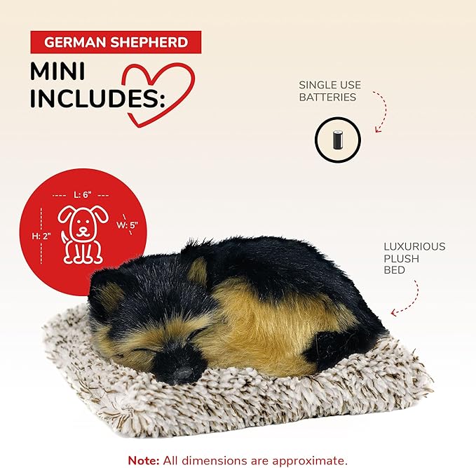 Minis Baby German Shepherd, Realistic, Life-Like Stuffed Interactive Plush Toy, Electronic Pets, Companion Pet Puppy with 100% Handcrafted Synthetic Fur